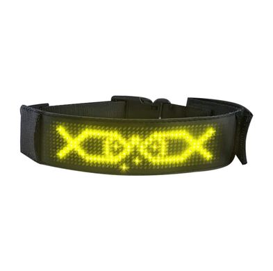 Ошейник для собак и котов с LED экраном Bluetooth Pet LED Collar - желтый