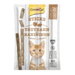 Палочки мясные GimCat STICKS индейка и кролик лакомство для кошек (1шт.)
