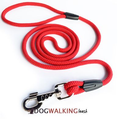 Поводок шнур для собак Dog Walking 8 мм 5 м карабин М красный