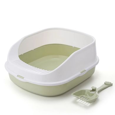 Лоток (туалет) для котов CAT IN BOX с лопаткой 48х38х20 см зеленый