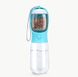 Пляшка - поїлка з контейнером для корму і кнопкою Dog Water Bottle 550 мл + 100 г для собак - блакитна