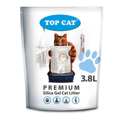 Наполнитель в кошачий лоток (туалет) силикагелевый TOP CAT Premium 3.8 л