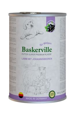 Вологий корм Baskerville Super Premium для цуценят ягня з смородиною, 800 г