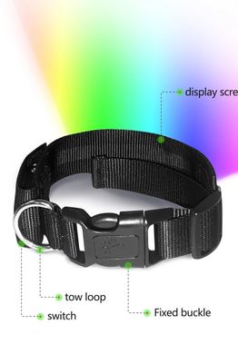 Нашийник для собак і котів з LED екраном Bluetooth Pet LED Collar - зелений