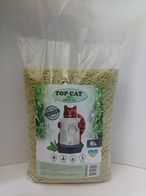 Наполнитель в кошачий лоток (туалет) соевый тофу TOP CAT TOFU UA 6 л зеленый чай