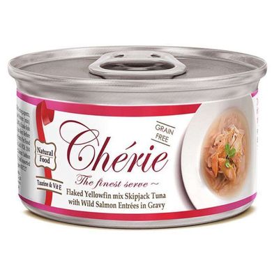 Консервы для котов Cherie Tuna & Salmon, тунец и лосось в соусе, 80 г