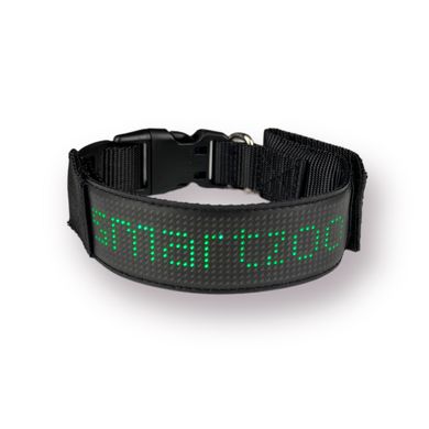 Ошейник для собак и котов с LED экраном Bluetooth Pet LED Collar - зеленый