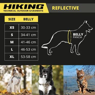 Світловідбиваюча шлея для собак ORANGE HIKING REFLECTIVE Croci, S 34-41 см помаранчева