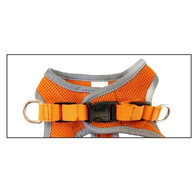 Светоотражающая шлея для собак ORANGE HIKING REFLECTIVE Croci,  S 34-41 см оранжевая