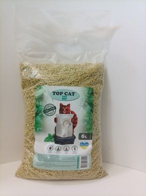 Наповнювач у кошачій лоток (туалет) соєвий тофу TOP CAT TOFU UA 6 л м'ята