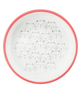 Миска керамическая для котов Trixie 0.3л 15см - бело/красная