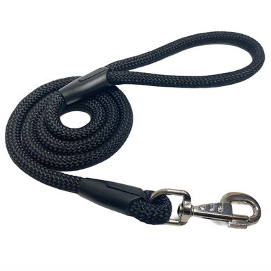 Повідець круглий шнур для собак Dog Walking 12 мм 1.2 м чорний