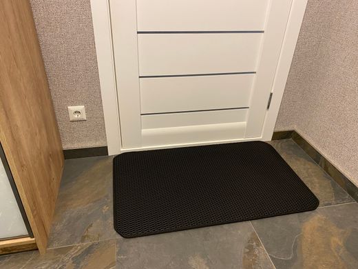 Коврик для ванной комнаты, придверный коврик 60х40 см "Кот в коробке" черный
